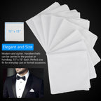 JENNY DENIAL men's 100% Cotton Big XXL SIZE Handkerchief/Rumal/Hanky for men(White, 50 x 50 cm) set of