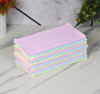 Jenny Denial pastel multicolour non-terry cotton face towels with woven check texture – view 1