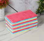 Jenny Denial cotton face towels with check pattern in pink blue and yellow