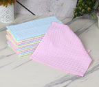 Jenny Denial pastel multicolour non-terry cotton face towels with woven check texture – view 2