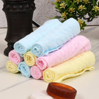 Jenny Denial pastel multicolour non-terry cotton face towels with woven check texture – view 3