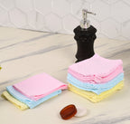 Jenny Denial pastel multicolour non-terry cotton face towels with woven check texture – view 4
