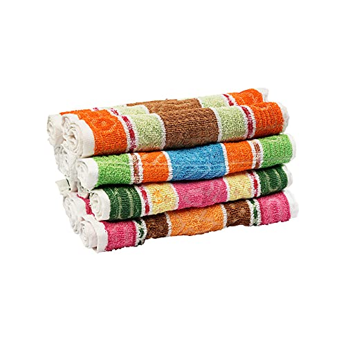 JENNY DENIAL Pure Cotton Hand Towels Set of 12 250 GSM (Size :: Small 10 * 17 Inch)