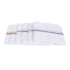 JENNY DENIAL 100% Cotton Pure White Handkerchief/Rumal for men and boys Big size XXL Size 48 * 48 Cm Strip design Combo Pack