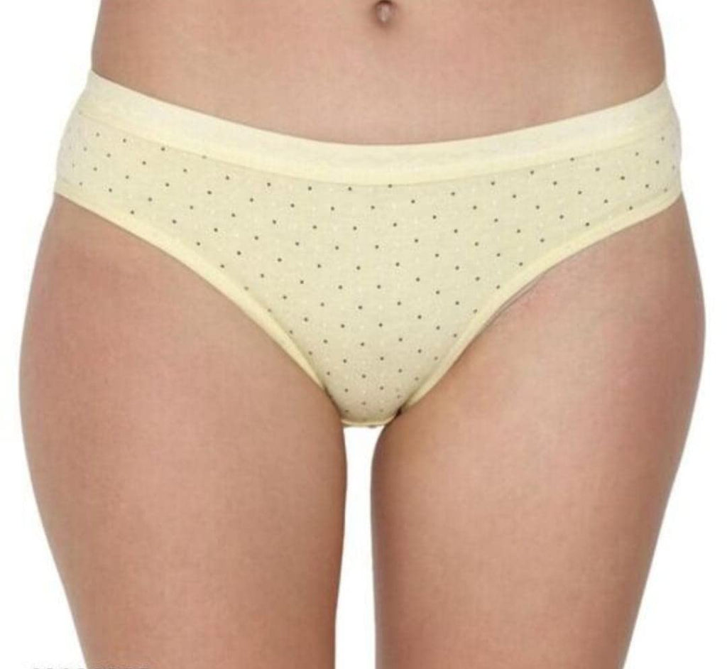 SCTC® Cotton Hosiery for Womens/Girls Medium Size Hipster Panties | Panty| Briefs for Daily Used Dot Printed Combo Pack::