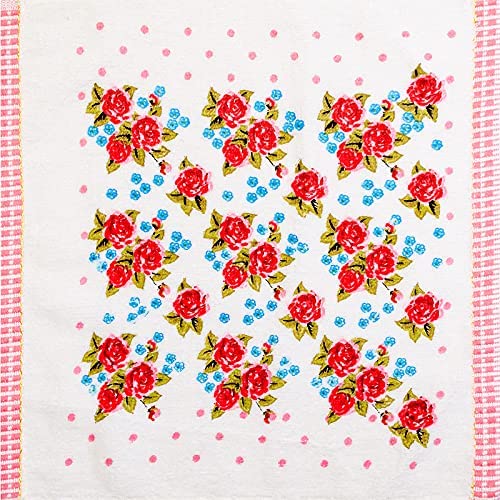 JENNY DENIAL 100% Cotton Velvet Face Towel Set of 12 Soft & Absorbent (Size:: Small) Floral Print