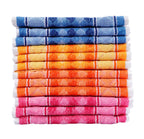 JENNY DENIAL Pure Cotton Hand Towels Set of 12 270 GSM (Size :: Small 10 * 17 Inch) Color :: Multi
