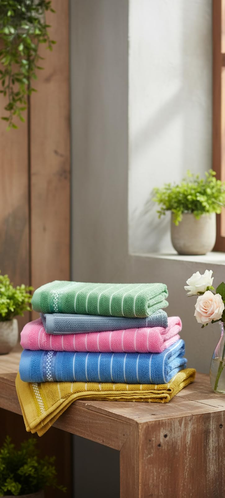JENNY DENIAL Premium Cotton Bath Towel for Men, Women & Kids | Ultra Soft & Super Absorbent Bathing Towel | Quick Dry, Anti-Bacterial Multi-Purpose Face Towel & Body Towel -Pack of