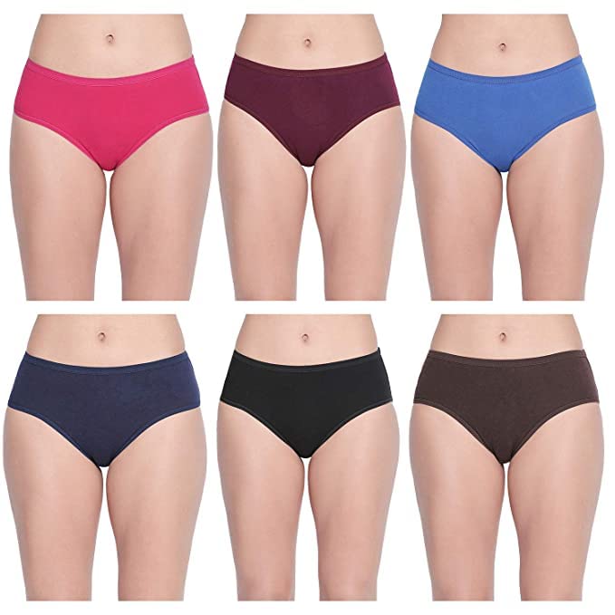 SCTC Women's & Girls Cotton Hipster mid Waist Plain Underwear/Briefs/Panties/Panty Outer Elastic Regular/Everyday/Daily Multicolor Combo Pack of