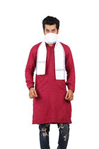 100% pure Cotton White blue strips Gamcha/Gomasa for Men 300 GSM handloom printed (size :: Full size) Stole angocha