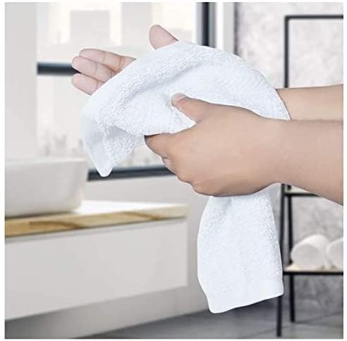 JENNY DENIAL 100% Cotton Super Soft & absorvent White Hand Towel | Face Towel | Wash Basin | Kitchen Towel | Spa | Saloon Small and Medium Size Combo Pack of