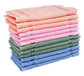 JENNY DENIAL 100% Cotton Face Towel Set of 12pc Soft & Absorbent (Size:: Small 9 * 9 Inch) Color :: Multi 300 GSM