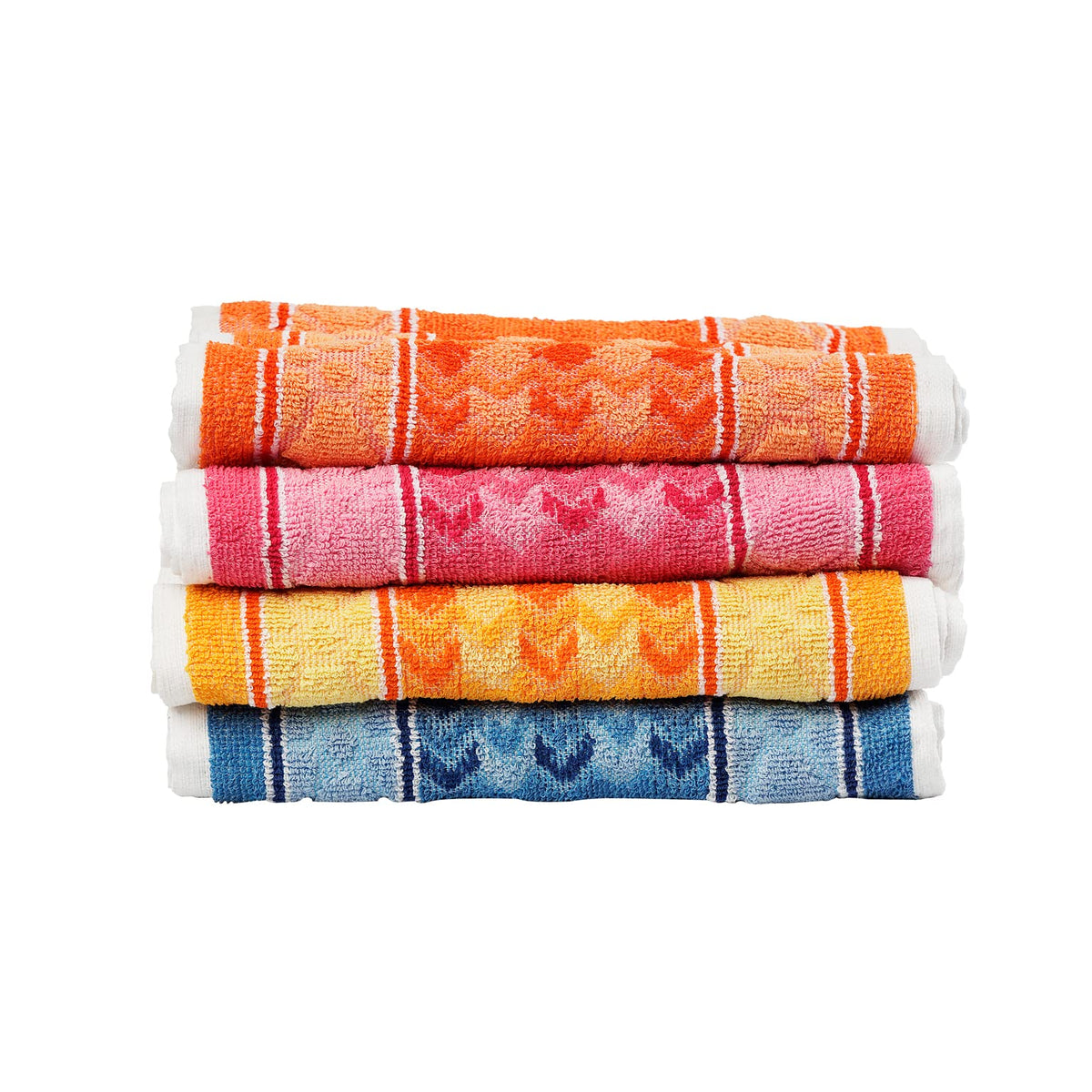 JENNY DENIAL 100% Cotton Face Towel Set of 12 Soft & Absorbent (Size:: Small) Color:: Bright Multicolor 300 GSM
