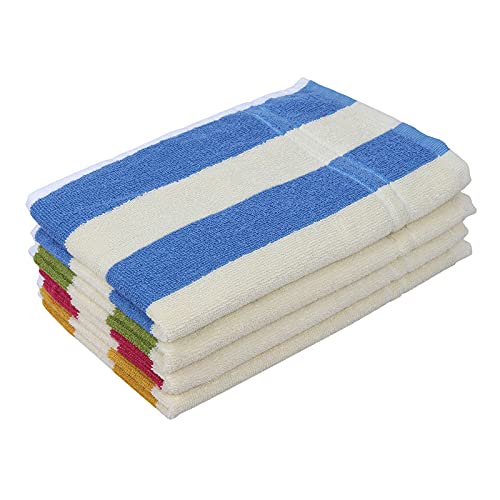JENNY DENIAL 100% Cotton Hand Towel/Napkins Set of 4 Soft & Super Absorbent (325 GSM) Multicolor (Size 14 * 21 Inch)