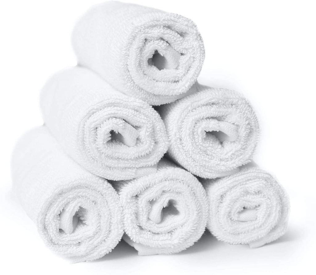 JENNY DENIAL 100% Cotton Super Soft & absorvent White Hand Towel | Face Towel | Wash Basin | Kitchen Towel | Spa | Saloon Small and Medium Size Combo Pack of