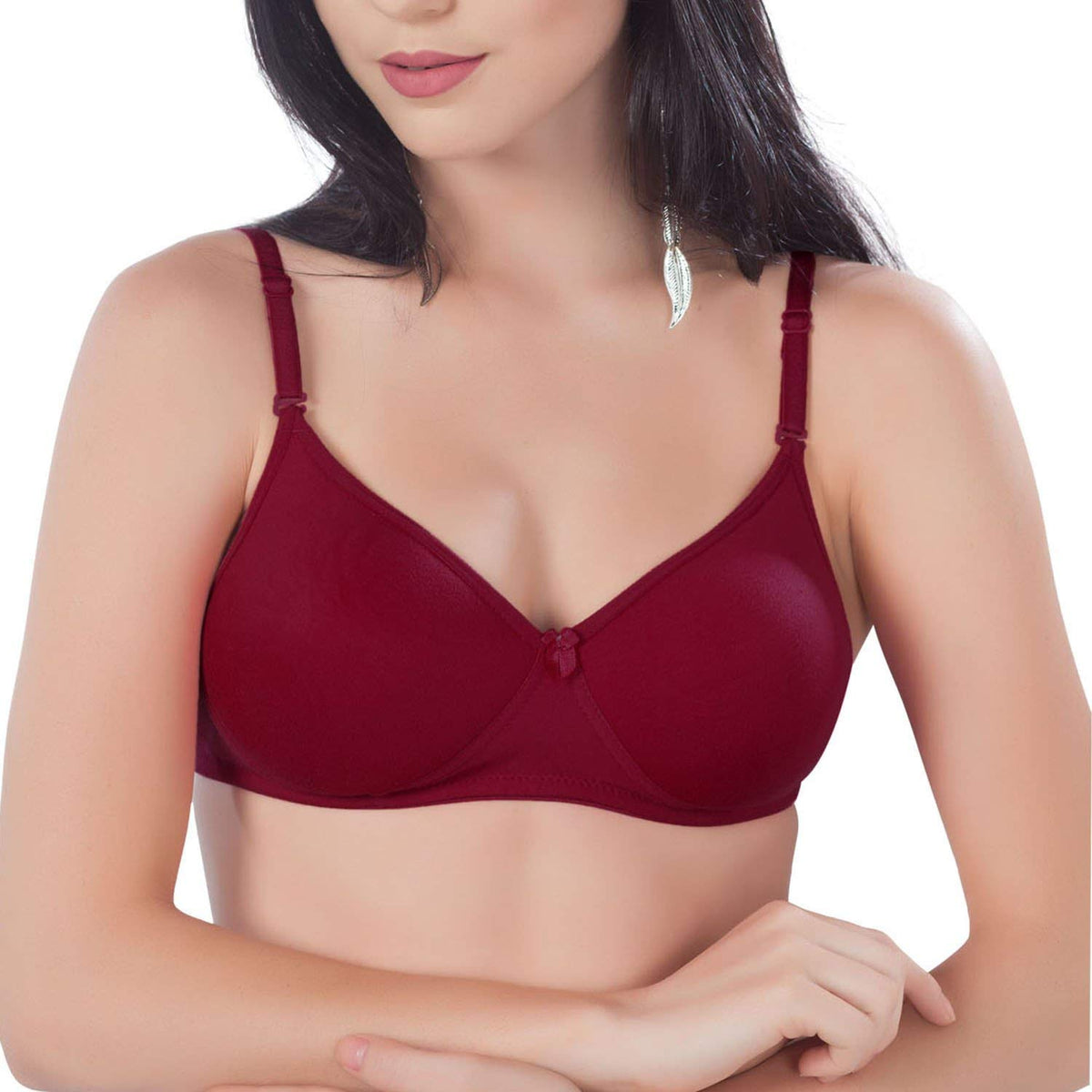 SCTC 100% Cotton Girls/Women's Everyday Wire Free (Non Wire) Non Padded B-Cup Seamless | T-Shirt | Full Coverage Bra Pack of 1 Color:: (May be Vary)
