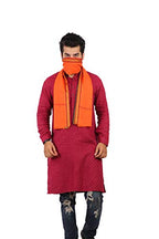 JENNY DENIAL 100% Pure Cotton Saffron Gamcha/Gomasa for Men 300 GSM Handloom Printed (Size :: Full Size) Stole Bhagwa angocha