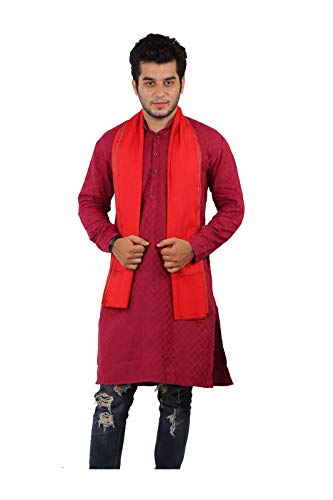 100% pure Cotton Saffron Gamcha/Gomasa for Men 300 GSM handloom printed (size :: Full size) Stole bhagwa color angocha