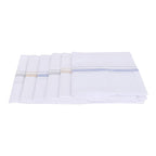JENNY DENIAL 100% Cotton White Handkerchief/Rumal for men and boys Big size XXL Size 48 * 48 Cm Strip design Combo Pack
