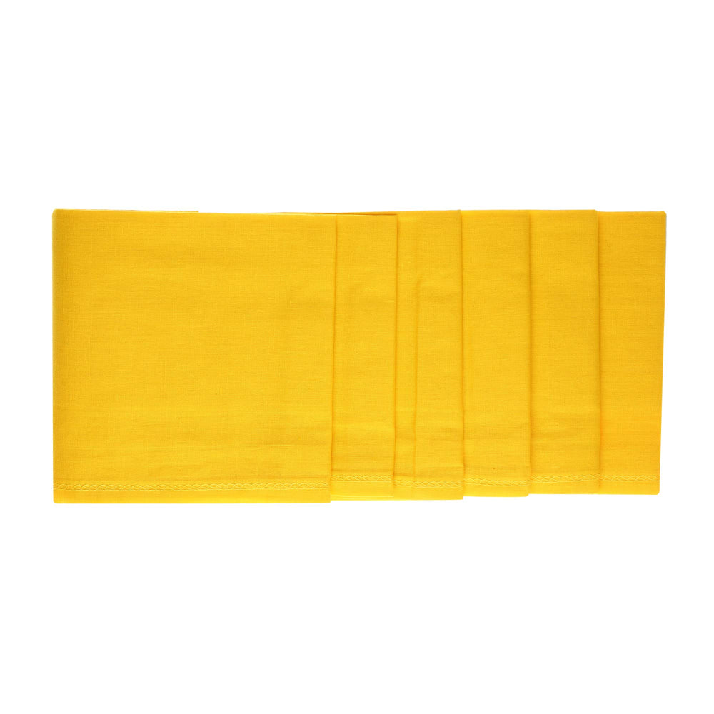 JENNY DENIAL 100% cotton Yellow handkerchief Rumal for men set of 12 pcs (50 * 50 Cm) hankies