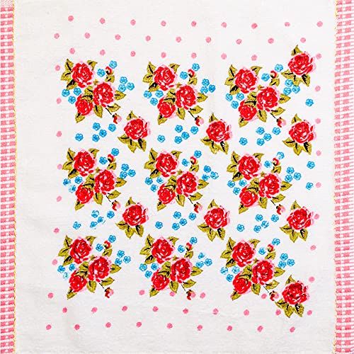 JENNY DENIAL 100% Cotton Velvet Face Towel Set of 12 Soft & Absorbent (Size:: Small) Floral Print