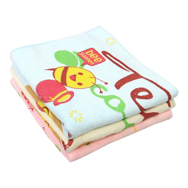 JENNY DENIAL Super Absorbent Microfiber Soft Baby boy and Girl Bath Towel for new Born/Infants/Toddlers Cartoon Print Multicolor Combo Pack of 3pc