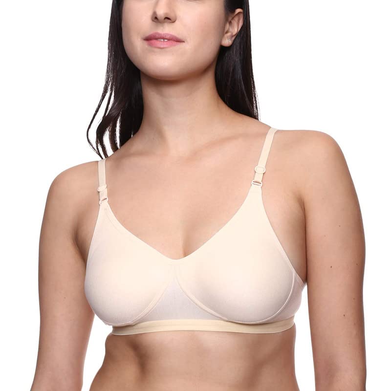 SCTC 100% Cotton Girls/Women's Everyday Wire Free (Non Wire) Non Padded B-Cup Seamless | T-Shirt | Full Coverage Bra Pack of 1 Color:: (May be Vary)