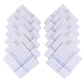 JENNY DENIAL PURE COTTON MULTICOLOR Strips Handkerchief/RUMAL FOR MEN PACK OF 12 (Size 48 * 48 CM)
