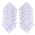 JENNY DENIAL PURE COTTON MULTICOLOR Strips Handkerchief/RUMAL FOR MEN PACK OF 12 (Size 48 * 48 CM)