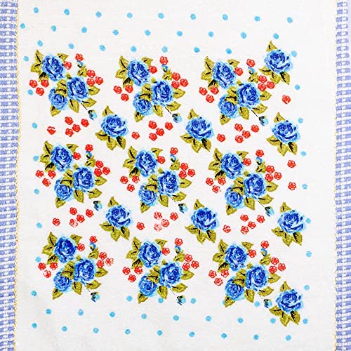 JENNY DENIAL 100% Cotton Velvet Face Towel Set of 12 Soft & Absorbent (Size:: Small) Floral Print