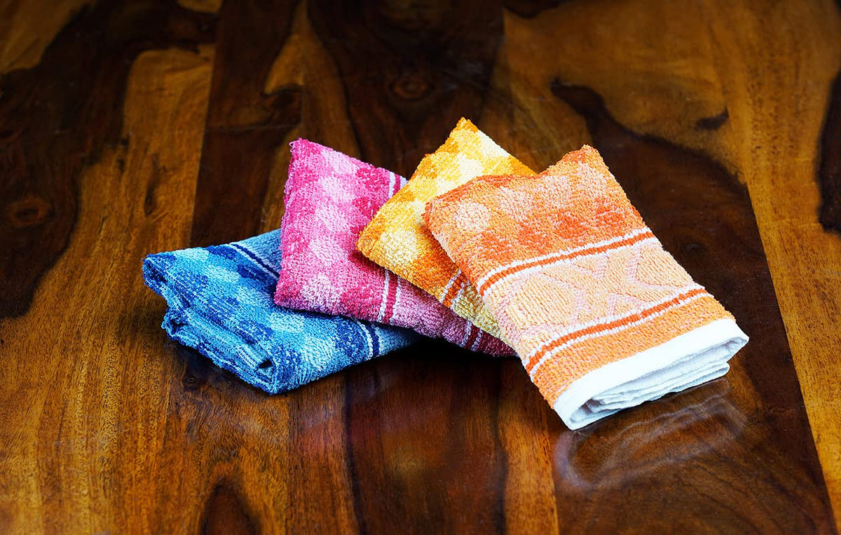 JENNY DENIAL Pure Cotton Hand Towels Set of 12 Soft & Super Absorbent 250 GSM Multi Color (Size 10 * 17 Inch)