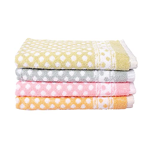 JENNY DENIAL Cotton Hand Towels Set of 4 Soft & absorbant (450 GSM Size 14 * 21 Inch) Medium