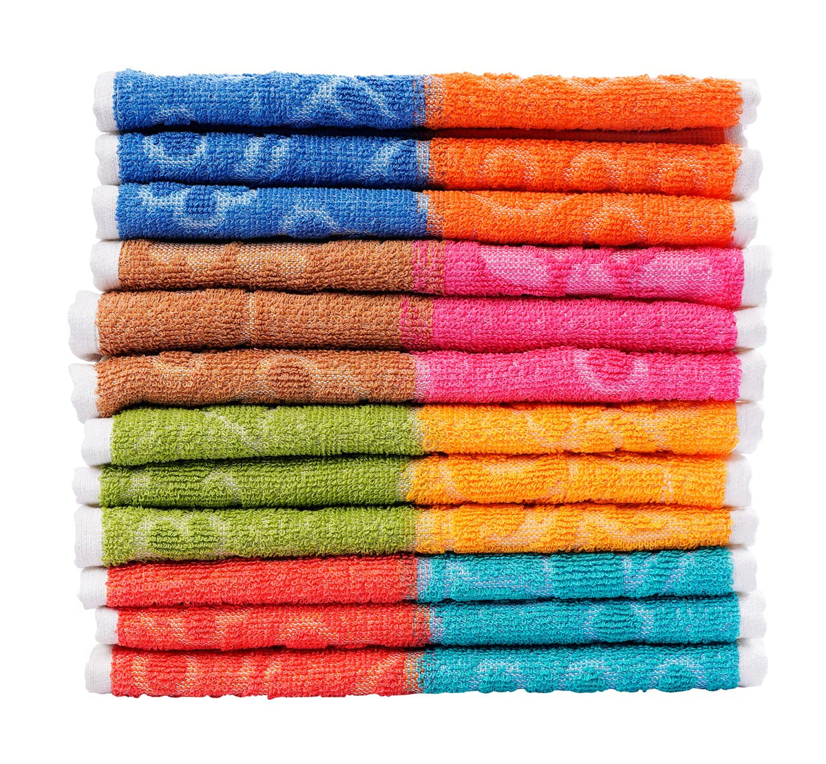 JENNY DENIAL 100% Cotton Face Towel Set of 12 Soft & Absorbent (Size:: Small) Color:: Multicolor 300 GSM
