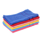 JENNY DENIAL 100% Cotton Hand Towels Set of 06 Soft & Super Abosrbent for Kitchen, Bathroom (425 GSM) Multi Color (Size 14 * 21 Inch)
