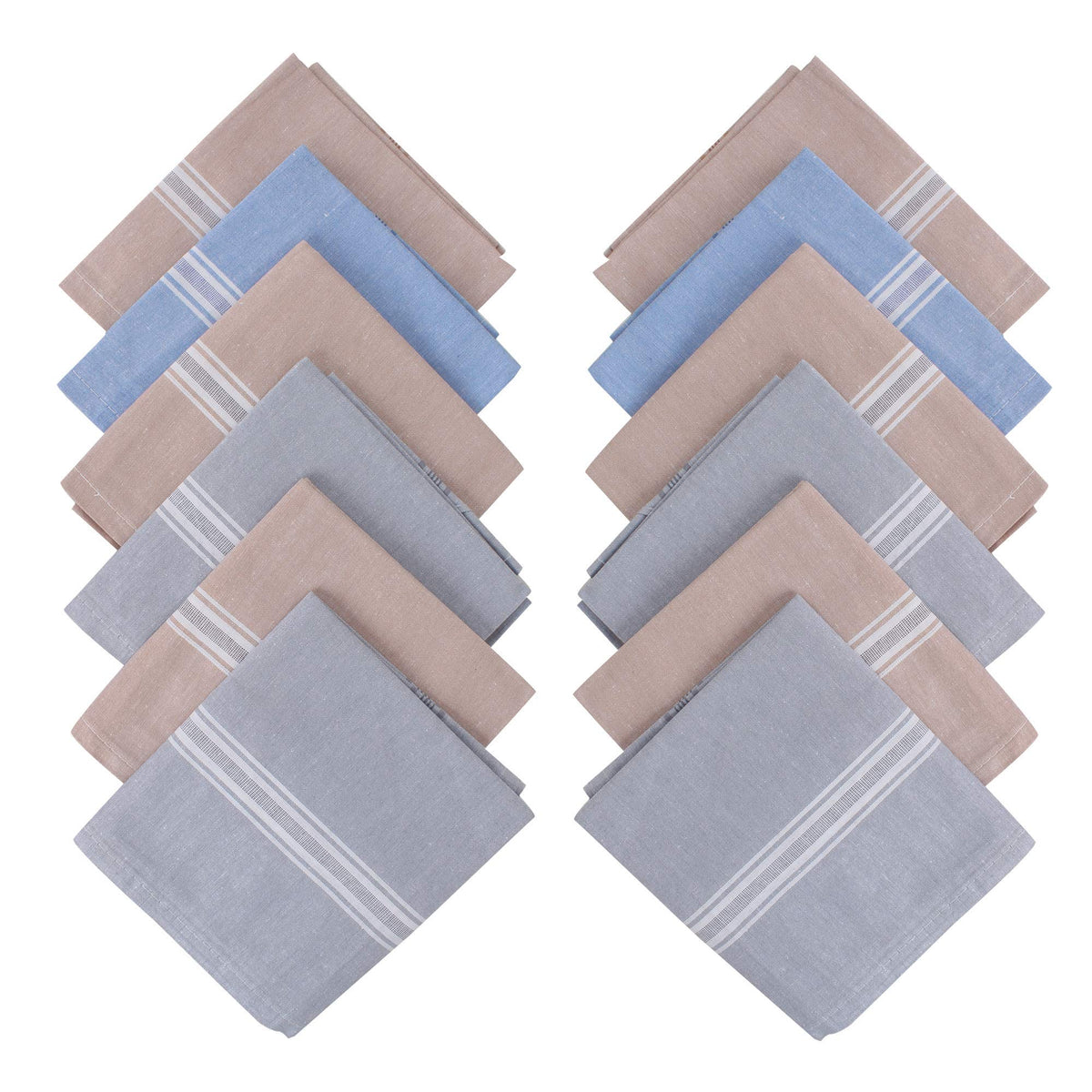 JENNY DENIAL PURE COTTON Multicolor RUMAL/Handkerchief FOR MEN PACK OF 12 (Size 48 * 48CM) hankies multicolored rumal