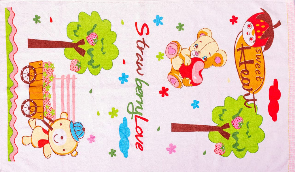 JENNY DENIAL Super Absorbent Cotton Soft Baby boy and Girl Bath Towel for new Born/Infants/Toddlers Cartoon Print Multicolor Combo Pack of 3pc
