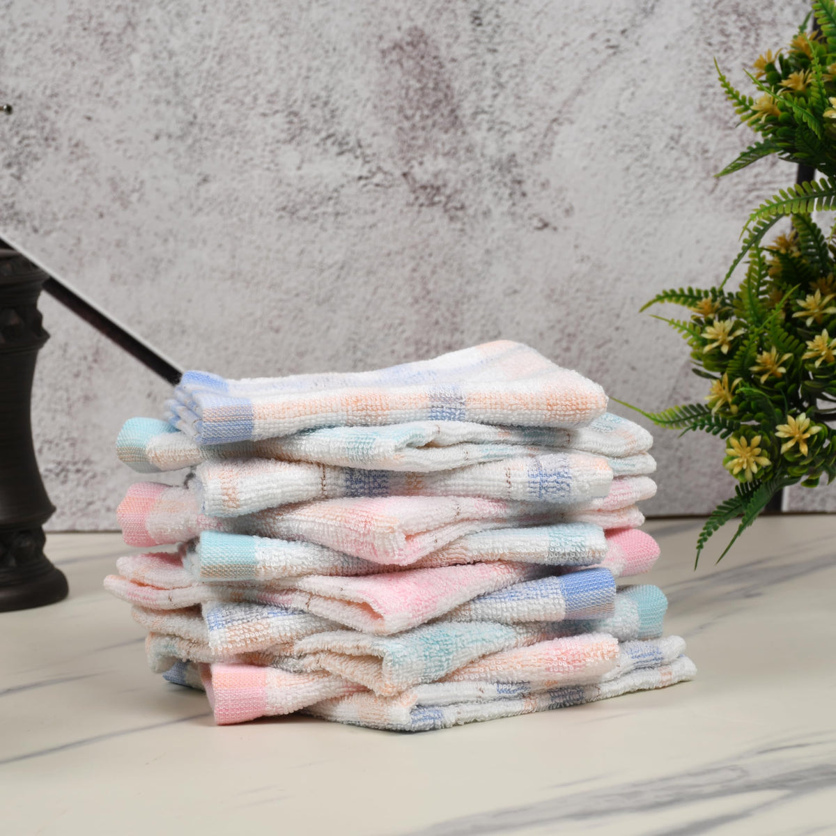 JENNY DENIAL Unisex face Towel Women Hanky/Handkerchief/Rumal Multicolor Size10*10 inch Set of 12 pc Pack