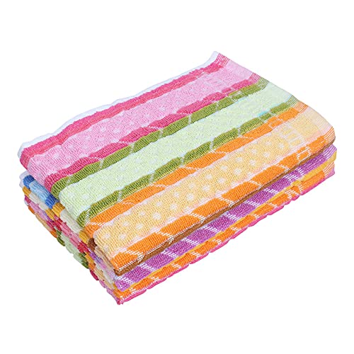 JENNY DENIAL 100% Cotton Hand Towels Set of 4 Soft & Super Absorbent for Kitchen, washbasin & Gym (325 GSM) Multicolor (Size 14 * 21 Inch)