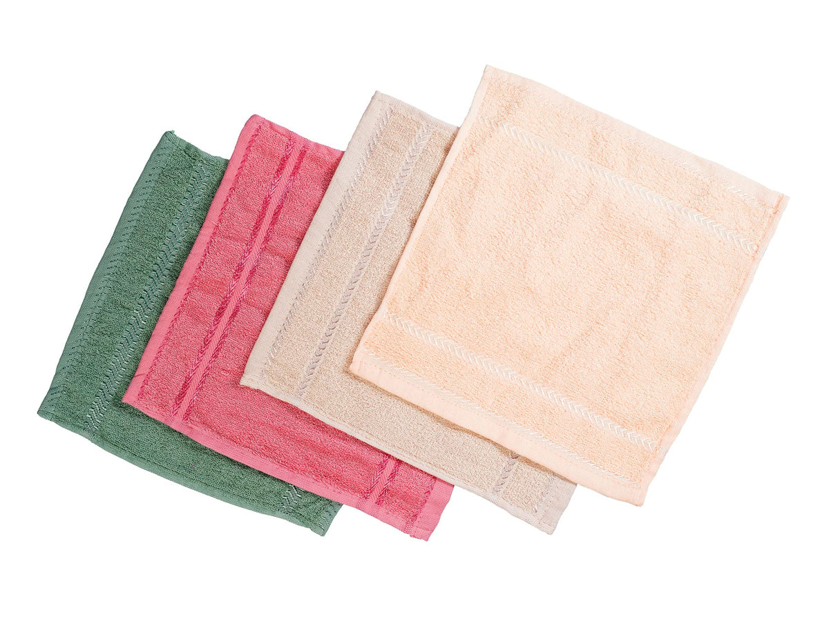 JENNY DENIAL 100% Cotton Zero Twist Face Towel 300 GSM Set of 12 pcs (Small Size :: 27 * 27 cm) Multi Color (12)