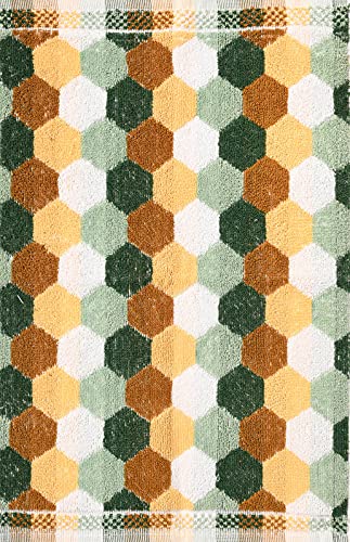 JENNY DENIAL 100% Cotton Hand Towels Set of 4 Soft (400 GSM) Multicolor (Size 14 * 21 Inch) Medium