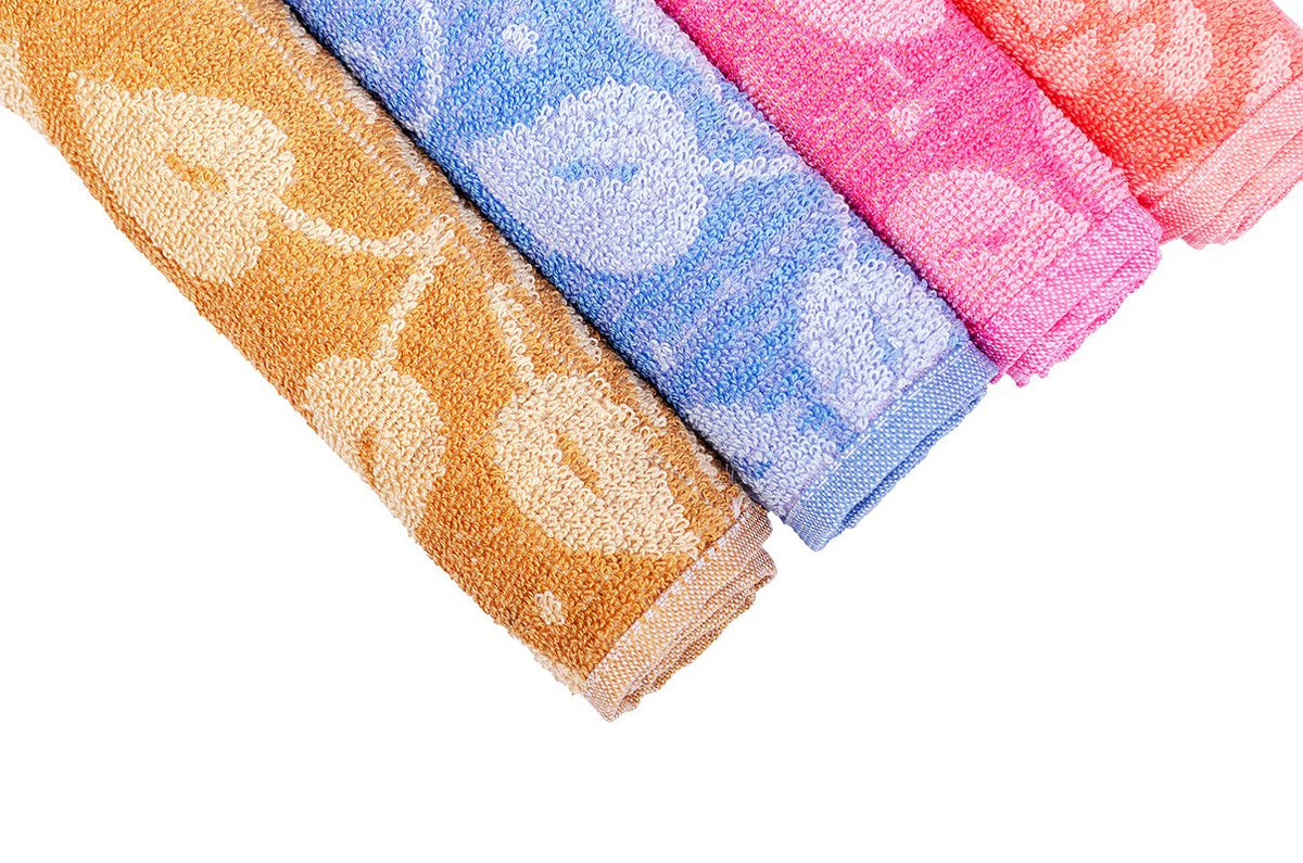 JENNY DENIAL 100% Cotton Hand Towels Set of 4 Soft (400 GSM) Multicolor (Size 14 * 21 Inch) Medium