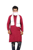 100% pure multi color Cotton White Gamcha/Gomasa for Men 300 GSM handloom printed (size :: Full size) Stole angocha