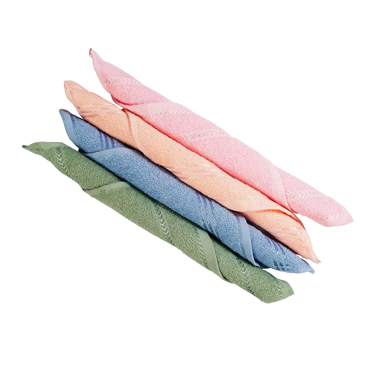 JENNY DENIAL 100% Cotton Face Towel Set of 12pc Soft & Absorbent (Size:: Small 9 * 9 Inch) Color :: Multi 300 GSM
