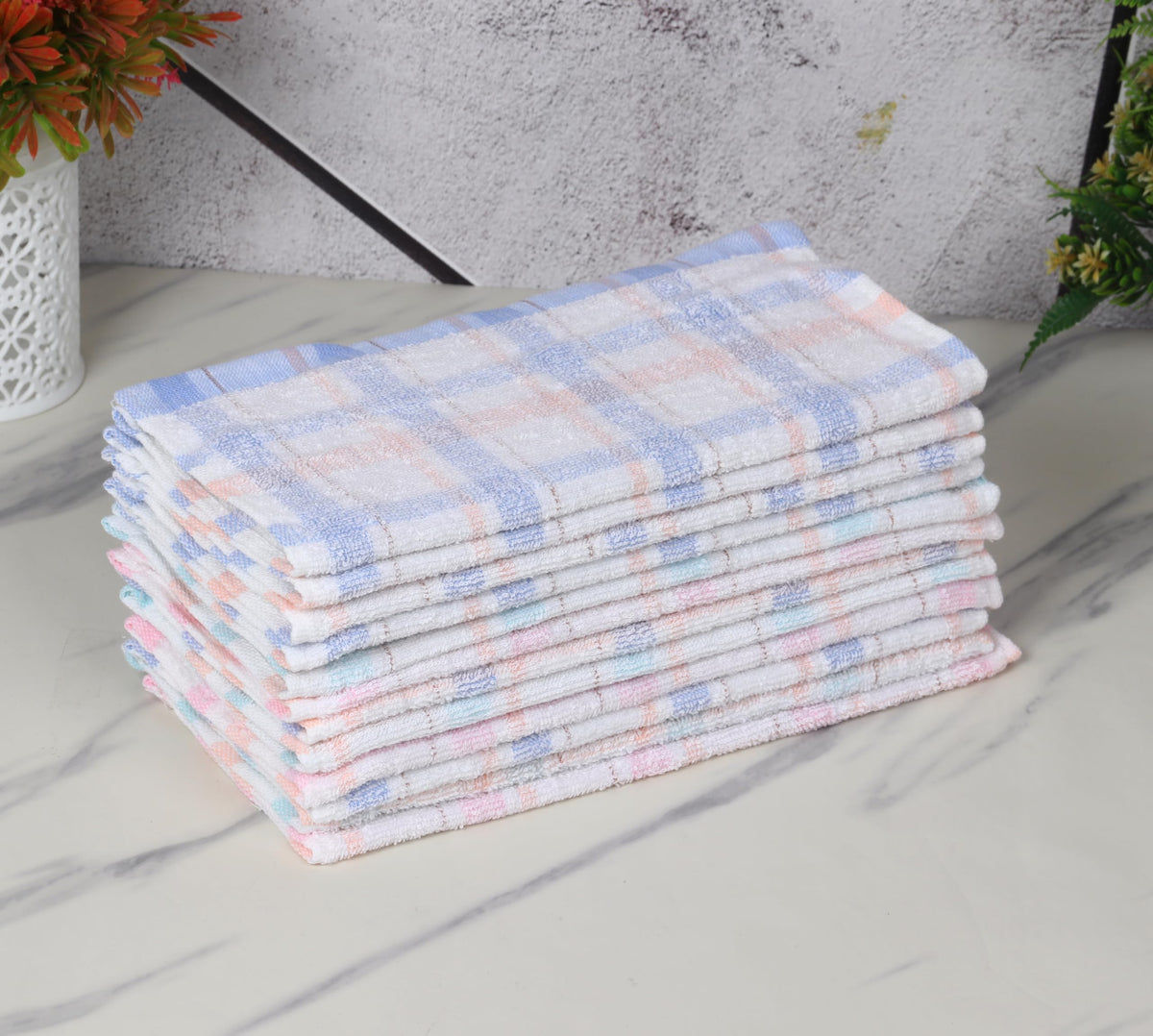 JENNY DENIAL Unisex face Towel Women Hanky/Handkerchief/Rumal Multicolor Size10*10 inch Set of 12 pc Pack