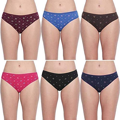 SCTC 100% Cotton Hosiery for Womens Girls Hipster Panties | Panty| Daily Used Combo Pack of 6 Size