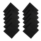 JENNY DENIAL PURE COTTON Black RUMAL/Handkerchief For Men PACK OF 12 (Size 48 * 48 CM) hankies