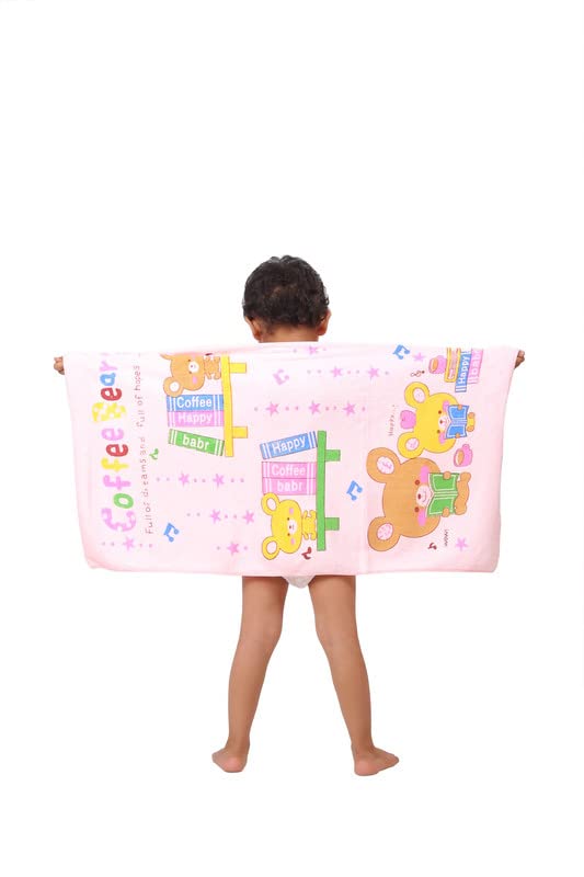 JENNY DENIAL Super Absorbent Cotton Microfiber Soft Baby boy and Girl Bath Towel for new Born/Infants/Toddlers Cartoon Print Multicolor Combo Pack of 3pc