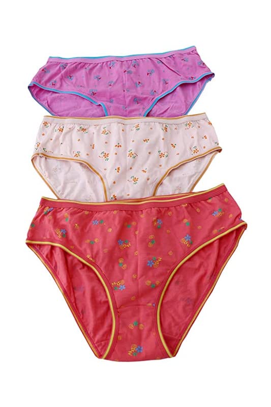 JENNY DENIAL 100% Organic Cotton Panty/Panties/Briefs/Underwear for Women and Girl's (Pack of 3)