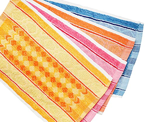 JENNY DENIAL Pure Cotton Hand Towels Set of 12 Soft & Super Absorbent 250 GSM Multi Color (Size 10 * 17 Inch)