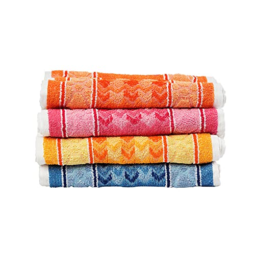 JENNY DENIAL Pure Cotton Hand Towels Set of 12 Soft & Super Absorbent 250 GSM Multi Color (Size 10 * 17 Inch)